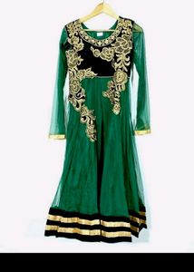 Elegant Green &amp; Gold Indian Dress