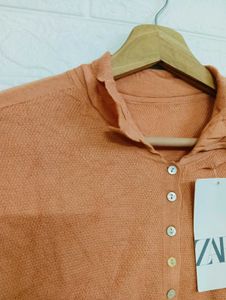 Orange Button-Down Shirt