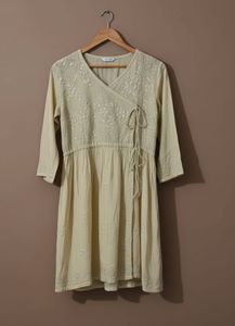 Yellow Handwork Embroidered Cotton Kurta