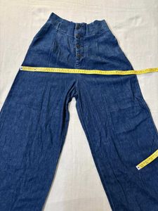 Wide Leg High Waist Denim Pants