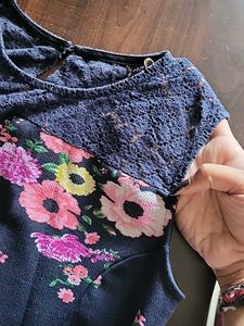 Floral Print Lace Dress