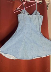 Light Wash Denim Button Front Dress