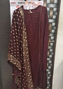 Elegant Maroon Kurta with Dupatta Set