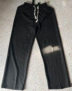 Black Ribbed Wide Leg Pants