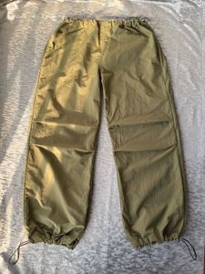 Olive parachute pants