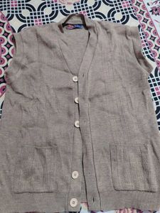 Sleeveless Button-Up Cardigan