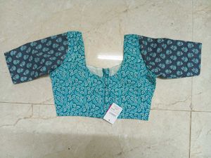 PRINTED COTTON BLOUSE WITH TAG