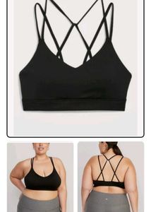 Old navy Black Strappy Sports Bra