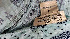 Light Blue Paisley Print Top