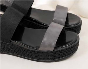 Stylish Black Platform Wedge Sandals for Women