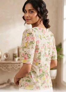 Floral Lace Puff Sleeve Top