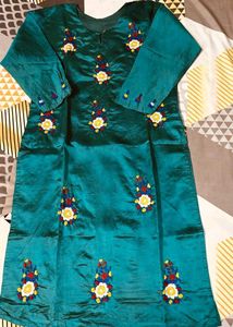 Embroidered Teal Kurta