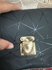 Chic Black Geometric Shoulder Bag