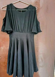 Chic Black Cold Shoulder Dress for 13 to 15 yr old