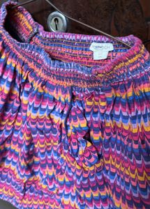 Colorful Smocked Waist Mini Skirt