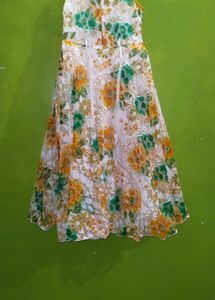 Orange 🧡 White 🤍 Green 💚 And Yellow 💛 Frock