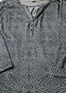 Patterned Henley Top (Reduce Price)