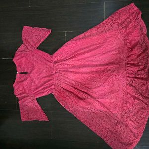 Elegant Pink Lace Dress