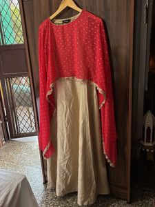 Elegant Red &amp; Beige Ethnic Kurta Set