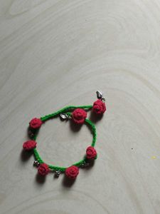 Handmade Rose Anklet with Bells