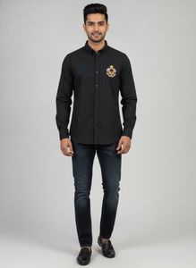 Men's Black Button-Up Shirt