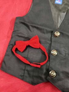 Kids Formal Vest with Bowtie and Pocket Square