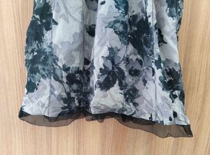 Floral Print Mini Dress with Tulle Straps