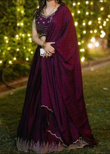 Elegant Plum Lehenga Choli Set