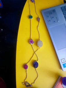 Agate Long Gemstone Necklace