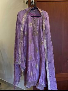 Elegant Lavender Kurta Set with Dupatta