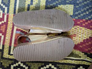 Gold Sandals with Buckle Detail
