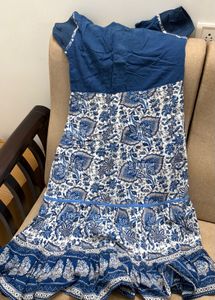 Bohemian Blue Print Maxi Dress