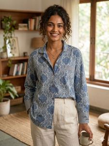 Stylish Printed Button-Up Shirt
