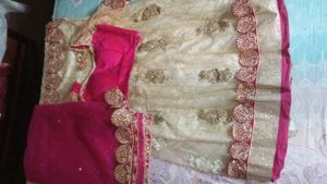 Women's Rose And cream Lengha choli