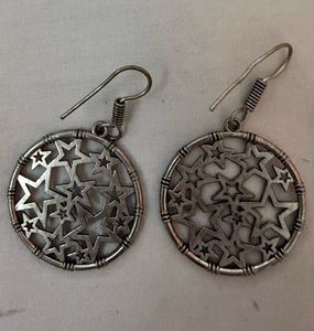 Star Design Dangle Earrings