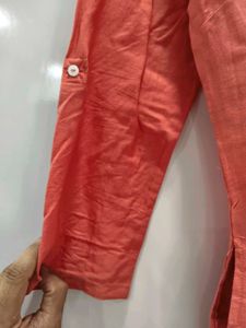 W peach Cotton Kurta