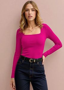 Vibrant Pink Long Sleeve Top