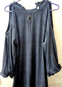 Partywear Cold Shoulder Long Top L,XL