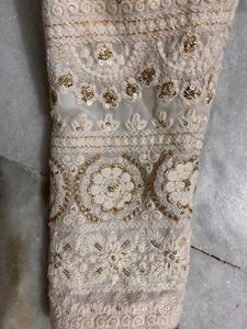 Elegant Off-White Embellished ethnic gown