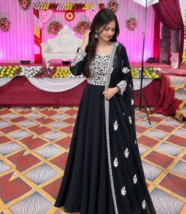 Elegant Black Embroidered anarkali set