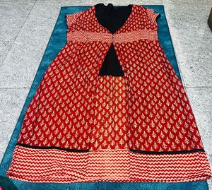 Red Printed Kurta
