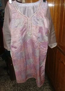Elegant purple Kurta with palazzo and dupatta