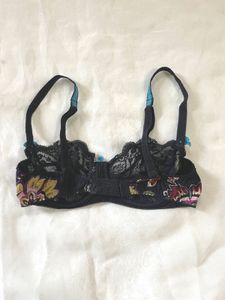 Floral Print Lace Bra