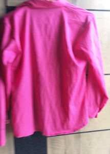 Vibrant Pink Textured Button-Up Blouse
