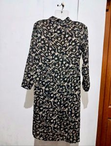Sheer Floral Print Midi Dress