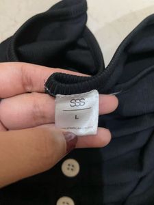 Edgy Black Button-Up tube Top
