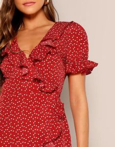 Chic Red Polka Dot Mini Dress