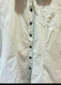 Striped Button-Up Short Sleeve Shirt