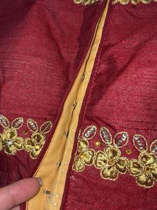 Maroon Embroidered Blouse