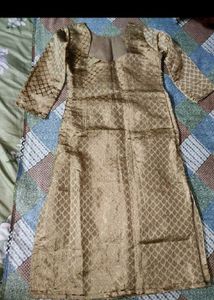 Elegant Golden Brocade Kurta
